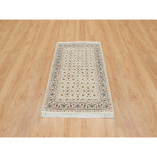 Load image into Gallery viewer, 3&#39;x5&#39; Ivory, Soft Wool Hand Knotted, Herati with All Over Fish Mahi Design, 250 KPSI Densely Woven, Oriental Rug FWR392478