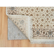 Load image into Gallery viewer, 3&#39;x5&#39; Ivory, Soft Wool Hand Knotted, Herati with All Over Fish Mahi Design, 250 KPSI Densely Woven, Oriental Rug FWR392478