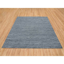 Load image into Gallery viewer, 8&#39;1&quot;x8&#39;1&quot; Arsenic Gray, Modern Striae Design Soft Pile, Natural Wool Hand Loomed, Square Oriental Rug FWR392496