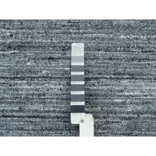 Load image into Gallery viewer, 8&#39;1&quot;x8&#39;1&quot; Arsenic Gray, Modern Striae Design Soft Pile, Natural Wool Hand Loomed, Square Oriental Rug FWR392496