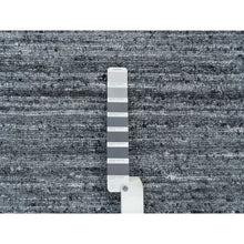 Load image into Gallery viewer, 12&#39;x12&#39; Arsenic Gray, Modern Striae Design Soft Pile, Natural Wool Hand Loomed, Square Oriental Rug FWR392544