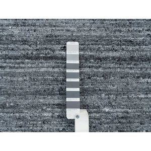 12'x12' Arsenic Gray, Modern Striae Design Soft Pile, Natural Wool Hand Loomed, Square Oriental Rug FWR392544