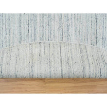 Load image into Gallery viewer, 12&#39;x12&#39; Ivory, Natural Wool Hand Loomed, Plain Modern Striae Design Soft Pile, Round Oriental Rug FWR392556