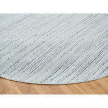 Load image into Gallery viewer, 12&#39;x12&#39; Ivory, Natural Wool Hand Loomed, Plain Modern Striae Design Soft Pile, Round Oriental Rug FWR392556