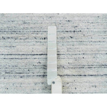 Load image into Gallery viewer, 8&#39;x8&#39; Ivory, Plain Modern Striae Design Soft Pile, Organic Wool Hand Loomed, Round Oriental Rug FWR392592
