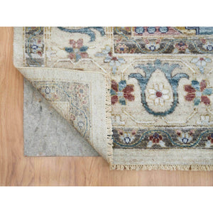 9'10"x13'10" Ivory with Soft Tones, Reimagined Persian Viss Design, Plush and Lush Soft Pile, Pure Wool Hand Knotted, Oriental Rug FWR392604