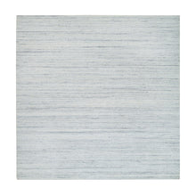 Load image into Gallery viewer, 10&#39;2&quot;x10&#39;2&quot; Ivory, Plain Modern Striae Design Soft Pile, Soft Wool Hand Loomed, Square Oriental Rug FWR392610