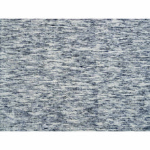 Load image into Gallery viewer, 6&#39;x6&#39; Blue and Ivory, Modern Striae Design Soft Pile, Pure Wool Hand Loomed, Square Oriental Rug FWR392628