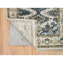 Load image into Gallery viewer, 2&#39;7&quot;x13&#39;10&quot; Ivory with Soft Tones, Extra Soft Wool Hand Knotted, Reimagined Persian Viss Design, Plush and Lush Soft Pile, Runner Oriental Rug FWR392664