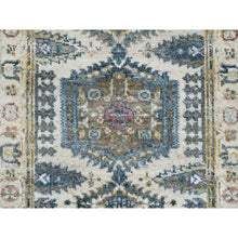 Load image into Gallery viewer, 2&#39;7&quot;x13&#39;10&quot; Ivory with Soft Tones, Extra Soft Wool Hand Knotted, Reimagined Persian Viss Design, Plush and Lush Soft Pile, Runner Oriental Rug FWR392664
