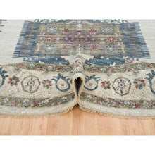 Load image into Gallery viewer, 12&#39;x12&#39; Ivory with Soft Tones, Hand Knotted Reimagined Persian Viss Design, Plush and Lush Soft Pile, Natural Wool, Round Oriental Rug FWR392694