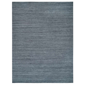 12'1"x15'1" Arsenic Gray, Modern Striae Design Soft Pile, All Wool Hand Loomed, Oversized Oriental Rug FWR392724