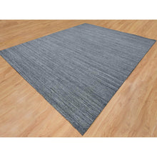 Load image into Gallery viewer, 12&#39;1&quot;x15&#39;1&quot; Arsenic Gray, Modern Striae Design Soft Pile, All Wool Hand Loomed, Oversized Oriental Rug FWR392724