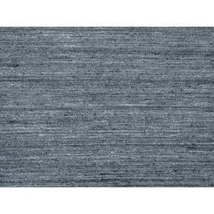 12'1"x15'1" Arsenic Gray, Modern Striae Design Soft Pile, All Wool Hand Loomed, Oversized Oriental Rug FWR392724