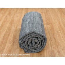 Load image into Gallery viewer, 12&#39;1&quot;x15&#39;1&quot; Arsenic Gray, Modern Striae Design Soft Pile, All Wool Hand Loomed, Oversized Oriental Rug FWR392724