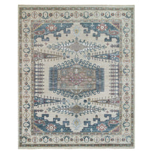 Load image into Gallery viewer, 13&#39;10&quot;x16&#39;2&quot; Ivory with Soft Tones, Reimagined Persian Viss Design, Plush and Lush Soft Pile, Extra Soft Wool Hand Knotted, Oversized Oriental Rug FWR392736