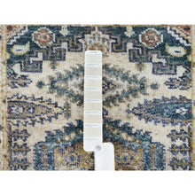 Load image into Gallery viewer, 2&#39;x3&#39; Ivory with Soft Tones, Natural Wool Hand Knotted, Reimagined Persian Viss Design, Plush and Lush Soft Pile, Mat Oriental Rug FWR392760