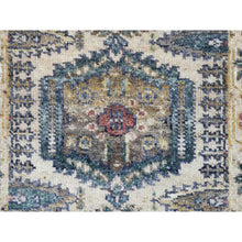 Load image into Gallery viewer, 2&#39;x3&#39; Ivory with Soft Tones, Extra Soft Wool Hand Knotted, Reimagined Persian Viss Design, Plush and Lush Soft Pile, Mat Oriental Rug FWR392766