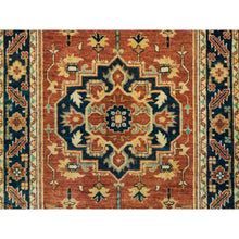 Load image into Gallery viewer, 2&#39;7&quot;x10&#39;3&quot; Terracotta Red, Antiqued Fine Heriz Re-Creation, Natural Dyes Densely Woven, Natural Wool Hand Knotted, Runner Oriental Rug FWR392790