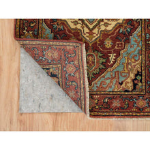 Load image into Gallery viewer, 2&#39;6&quot;x10&#39;1&quot; Terracotta Red, Hand Knotted, Antiqued Fine Heriz Re-Creation, Densely Woven, Natural Dyes, Soft Wool, Runner Oriental Rug FWR392796