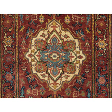 Load image into Gallery viewer, 2&#39;6&quot;x10&#39;1&quot; Terracotta Red, Hand Knotted, Antiqued Fine Heriz Re-Creation, Densely Woven, Natural Dyes, Soft Wool, Runner Oriental Rug FWR392796
