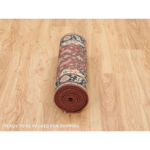Load image into Gallery viewer, 2&#39;7&quot;x12&#39; Rust Red, Hand Knotted Antiqued Sarouk Re-Creation, Natural Dyes Densely Woven, 100% Wool, Runner Oriental Rug FWR392838