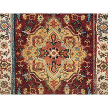 Load image into Gallery viewer, 2&#39;7&quot;x12&#39; Terracotta Red, Antiqued Fine Heriz Re-Creation, Natural Dyes Dense Weave, Organic Wool Hand Knotted, Runner Oriental Rug FWR392856