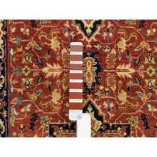 Load image into Gallery viewer, 2&#39;7&quot;x12&#39;1&quot; Terracotta Red, Hand Knotted Antiqued Fine Heriz Re-Creation, Natural Dyes Dense Weave, Organic Wool, Runner Oriental Rug FWR392892