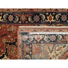 Load image into Gallery viewer, 2&#39;7&quot;x12&#39;1&quot; Terracotta Red, Hand Knotted Antiqued Fine Heriz Re-Creation, Natural Dyes Dense Weave, Organic Wool, Runner Oriental Rug FWR392892
