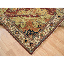 Load image into Gallery viewer, 8&#39;1&quot;x8&#39;1&quot; Terracotta Red, Hand Knotted Antiqued Fine Heriz Re-Creation, Natural Dyes Dense Weave, Soft Wool, Square Oriental Rug FWR392988