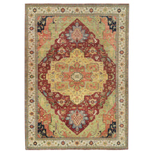 Load image into Gallery viewer, 12&#39;x18&#39;2&quot; Terracotta Red, Densely Woven Natural Dyes, Organic Wool Hand Knotted, Antiqued Fine Heriz Re-Creation, Oversized Oriental Rug FWR393012