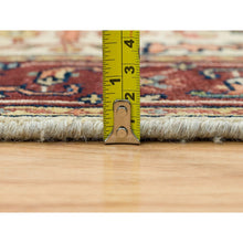 Load image into Gallery viewer, 2&#39;6&quot;x22&#39; Ivory, Antiqued Fine Heriz, Re-Creation, Hand Knotted, Natural Wool, XL Runner Oriental Rug FWR393030