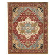 Load image into Gallery viewer, 12&#39;x15&#39;2&quot; Terracotta Red, Antiqued Fine Heriz Re-Creation, Densely Woven Natural Dyes, Hand Knotted Soft Wool, Oversized Oriental Rug FWR393054
