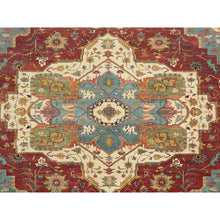 Load image into Gallery viewer, 12&#39;x15&#39;2&quot; Terracotta Red, Antiqued Fine Heriz Re-Creation, Densely Woven Natural Dyes, Hand Knotted Soft Wool, Oversized Oriental Rug FWR393054