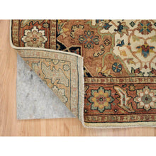 Load image into Gallery viewer, 4&#39;1&quot;x6&#39;2&quot; Ivory, Hand Knotted Antiqued Fine Heriz Re-Creation, Natural Dyes Densely Woven, Natural Wool, Oriental Rug FWR393144