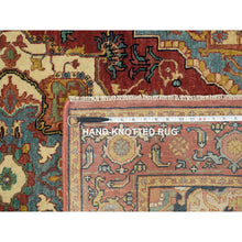 Load image into Gallery viewer, 4&#39;1&quot;x6&#39;1&quot; Terracotta Red, Hand Knotted, Antiqued Fine Heriz Re-Creation, Densely Woven, Natural Dyes, Organic Wool, Oriental Rug FWR393162