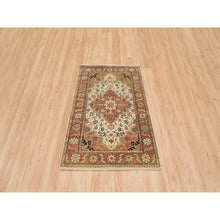 Load image into Gallery viewer, 3&#39;x5&#39;1&quot; Ivory, Natural Dyes Dense Weave, Organic Wool Hand Knotted, Antiqued Fine Heriz Re-Creation, Oriental Rug FWR393174