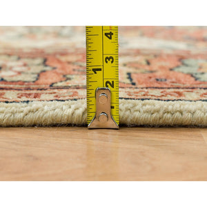 3'x5'1" Ivory, Natural Dyes Dense Weave, Organic Wool Hand Knotted, Antiqued Fine Heriz Re-Creation, Oriental Rug FWR393174