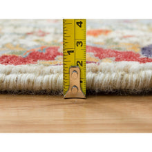 Load image into Gallery viewer, 5&#39;x5&#39; Tan,Sickle Leaf Design,Hand Knotted Silk With Textured Wool ,Round Oriental Rug FWR393294