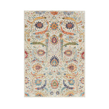 Load image into Gallery viewer, 5&#39;2&quot;x7&#39;4&quot; Tan,Hand Knotted Sickle Leaf Design, Silk with Textured Wool Oriental Rug FWR393300