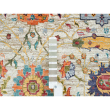 Load image into Gallery viewer, 5&#39;2&quot;x7&#39;4&quot; Tan,Hand Knotted Sickle Leaf Design, Silk with Textured Wool Oriental Rug FWR393300
