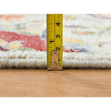 Load image into Gallery viewer, 5&#39;2&quot;x7&#39;4&quot; Tan,Hand Knotted Sickle Leaf Design, Silk with Textured Wool Oriental Rug FWR393300