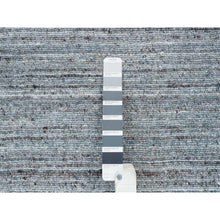 Load image into Gallery viewer, 2&#39;7&quot;x14&#39; Arsenic Gray, 100% Wool, Hand Loomed, Modern Striae Design, Tone on tone, Soft Pile, Runner Oriental Rug FWR393336