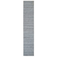 Load image into Gallery viewer, 2&#39;7&quot;x14&#39; Arsenic Gray, Pure Wool Thick and Plush, Hand Loomed, Modern Striae Design, Tone on tone, Runner Oriental Rug FWR393342