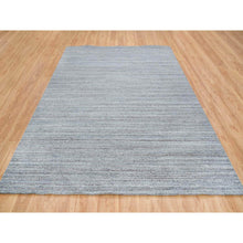 Load image into Gallery viewer, 8&#39;1&quot;x10&#39; Arsenic Gray, Natural Wool, Modern Striae Design, Soft and Vibrant Pile Hand Loomed, Oriental Rug FWR393360