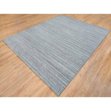 Load image into Gallery viewer, 8&#39;1&quot;x10&#39; Arsenic Gray, Natural Wool, Modern Striae Design, Soft and Vibrant Pile Hand Loomed, Oriental Rug FWR393360