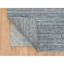 Load image into Gallery viewer, 8&#39;1&quot;x10&#39; Arsenic Gray, Natural Wool, Modern Striae Design, Soft and Vibrant Pile Hand Loomed, Oriental Rug FWR393360