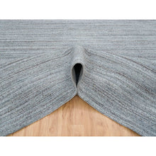 Load image into Gallery viewer, 8&#39;1&quot;x10&#39; Arsenic Gray, Natural Wool, Modern Striae Design, Soft and Vibrant Pile Hand Loomed, Oriental Rug FWR393360