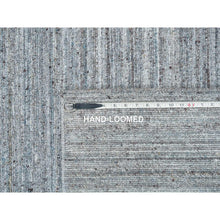 Load image into Gallery viewer, 8&#39;1&quot;x10&#39; Arsenic Gray, Natural Wool, Modern Striae Design, Soft and Vibrant Pile Hand Loomed, Oriental Rug FWR393360