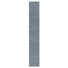 Load image into Gallery viewer, 2&#39;6&quot;x15&#39;10&quot; Arsenic Gray, Hand Loomed, Modern Striae Design, Pure Wool, XL Runner Oriental Rug FWR393390